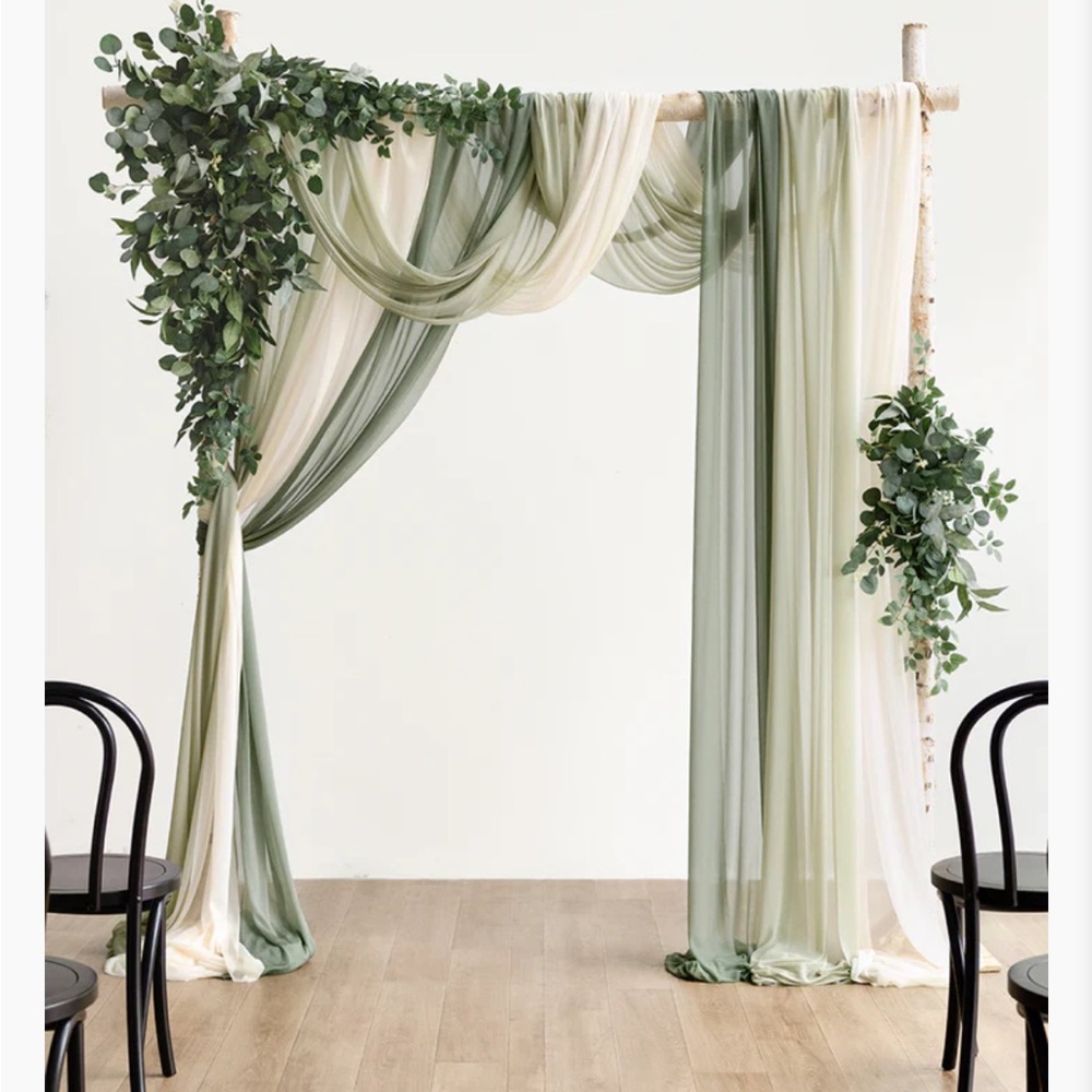 Wedding Arch Drapes in Sage Green Shades